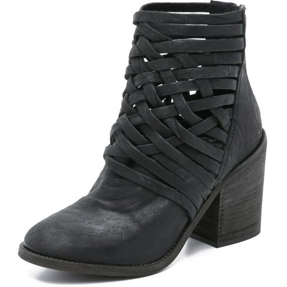 Free People Shoes - Free People Carrera Woven Cage Bootie Slate 6.5